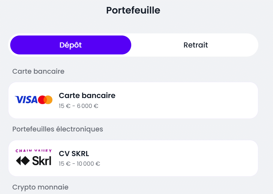 Slott Casino faire un dépôt